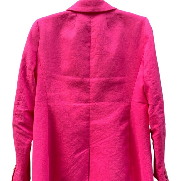 J. Crew Womens Hot Pink Linen Cotton Blazer Size 10 - Picture 8 of 14